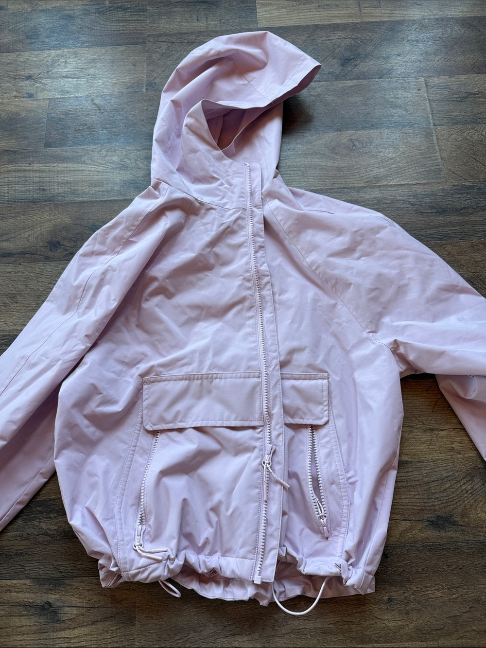 Light Pink Hooded Windbreaker Jacket